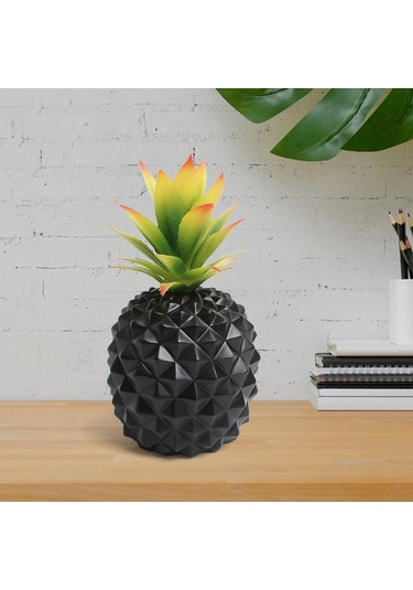 Homyl Reçine Ananas Süs Ev Dekorasyonu Nesnesi Masaüstü Siyah Orta