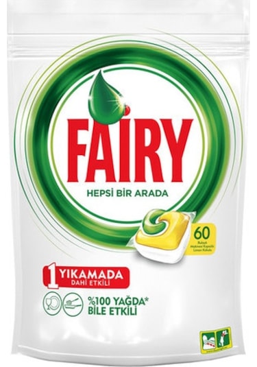 Fairy Hepsi Bir Arada Limon Makine Kapsülü 60 Yıkama