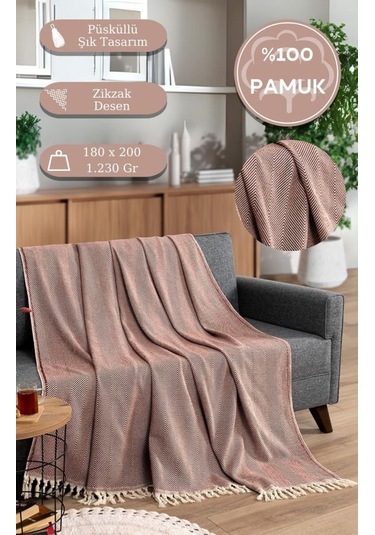 Battaniye Pamuk Miren 180x200 Cm Kiremit