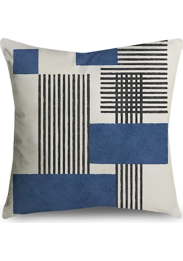 Kuzey Avrupa Geometrik Keten Yastık 50 50cm-32 Ekru