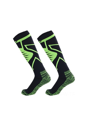 Tenfowee Uzun Çoraplar: Su Geçirmez, Isı Sağlar, Nefes Alır - Dağcılık, Kamp, Bisiklet, Kayak İçin Dış Mekan Ayakkabı Çorapları Siyah + Sarı Çubuklar