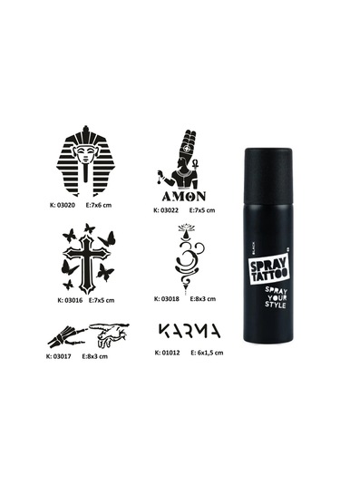 Farklı İnançlar Spray Tattoo Geçici Dövme Seti Dark Sprey Dövme Kiti