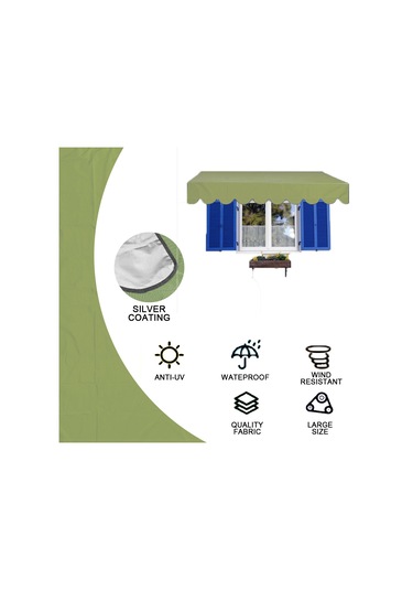 Lebihmurah 3245 5x10 Ayak Gölge Yelken Dikdörtgen Gölge Yelken Veranda Bahçe Açık Yeşil İçin Uv Blok