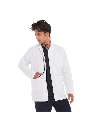 Hakim Yaka Doktor Önlüğü Öğretmen Hemşire Erkek Önlük Kısa Önlük