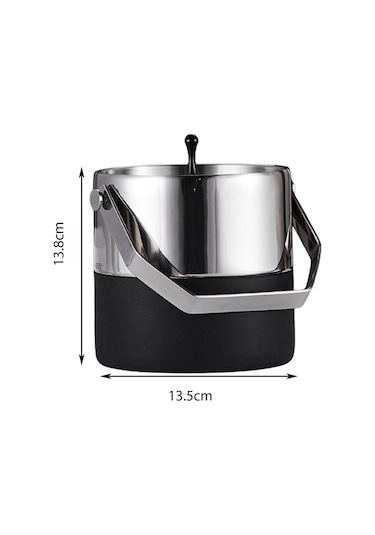 Suntek Ev Bar Soğutma Şampanyası Için Kapaklı 13,8cmx13,5cm Gümüş