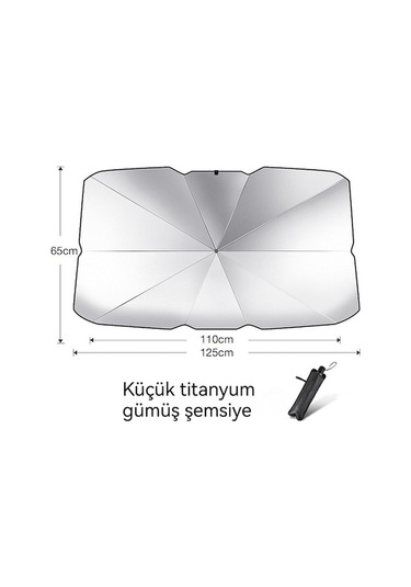 Xianwen Jzcat Katlanır Araba İçin Ön Cam Şemsiye Güneşlik-küçük