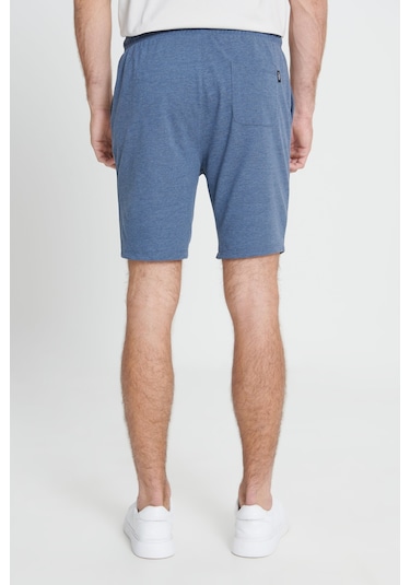 Ac&Co / Altınyıldız Classics Erkek Indıgo Melanj Standart Fit Normal Kesim Pamuklu Rahat Örme Şort