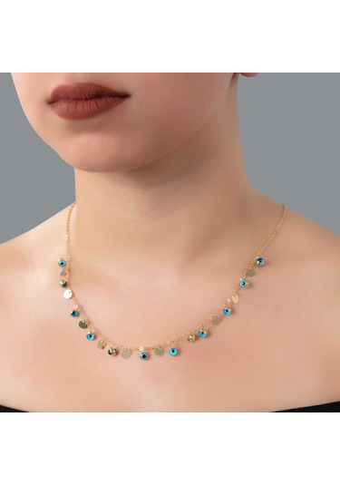 Altınbeyi Pullu Gözlü Zincir Kolye 14 Ayar Altın 6.50 Gram