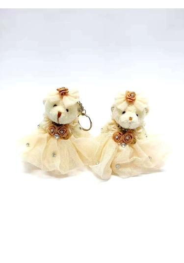 Sevimli Ayıcıklar Üzeri Taş İşlemeli İkili Ayıcık Anahtarlık