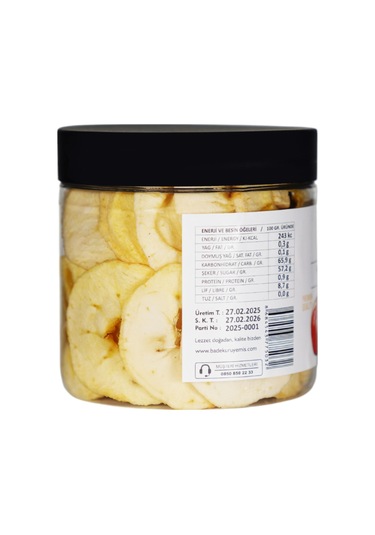 Elma Kuru Meyve Cipsi - Şekersiz Katkısız Doğal Sağlıklı Atıştırmalık 125 Gr. 125 G