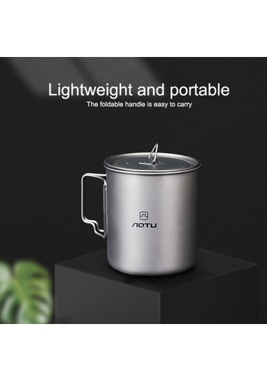 Wondernest Aotu At6652-1 Dış Mekan Taşınabilir 750ml Titanyum Bardak Gümüş Renk Gümüş