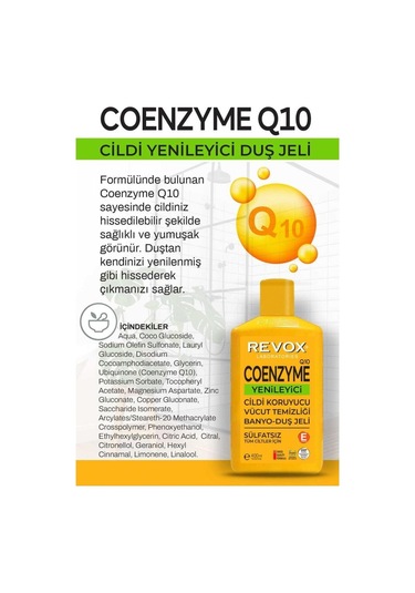Revox Coenzyme Q10 Cildi Yenileyici Sülfatsız Banyo Ve Duş Jeli 400 ML