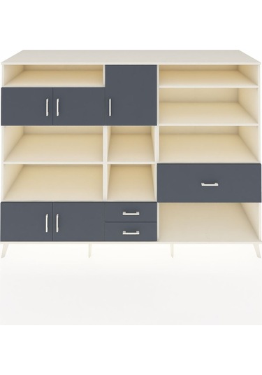 Kronos Dolap 13 Raflı 3 Çekmeceli 5 Kapaklı 220x59x163 Aytaşı-ant Aytaşı-antrasit