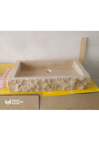 Traverten Dışı Patlatma Dikdörtgen Lavabo