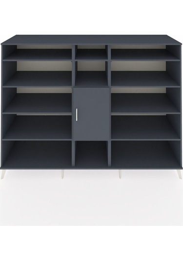 Kronos Dolap 12 Raflı Tek Kapaklı 220x59x163 Antrasit-antrasit Antrasit-antrasit