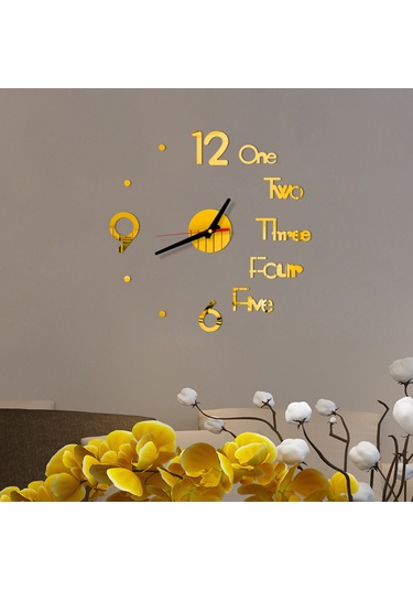 Springsun Akrilik 3d Otomatik Kapaklı Sessiz Duvar Saati - Modern Tasarım, Ev Ve Ofis İçin, Gümüş Renk Renkli