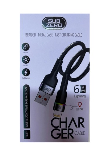 Subzero Cl83 6a Lıghtnıng Hızlı Sarj Kablosu Metal