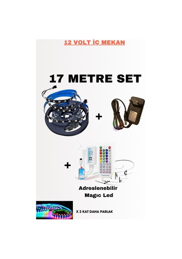 17 Mt. İç Mekan Ip30 Adreslenebilir Piksel Led Seti