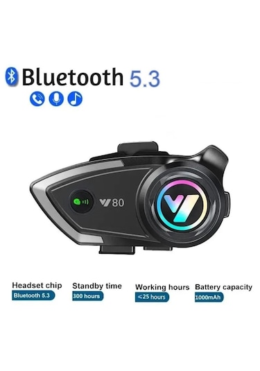 Smith Y80 Intercom Işıklı  Motosiklet Kask Kulaklık