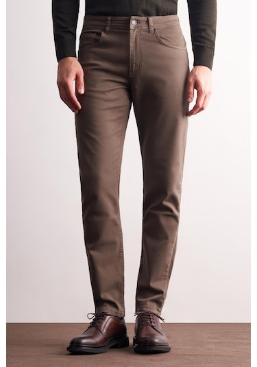 Kahverengi 5 Cep Casual Slim Fit Pamuklu 5 Cep Pantolon 1003255318 Kahverengi
