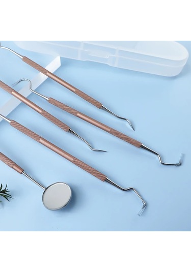 Willowhaven Şampanya 3lü Diş Temizleme Seti - Diş Arası Fırçası Dil Temizleyici Ve Masaj Aleti