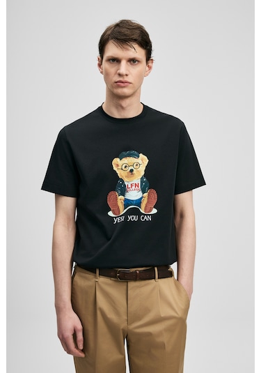 Lufian Teddy Modern Grafik T- Shirt Siyah Siyah 111020305100100 Siyah Lufian Teddy Modern Grafik T- Shirt Siyah Siyah 111020305100100 Siyah