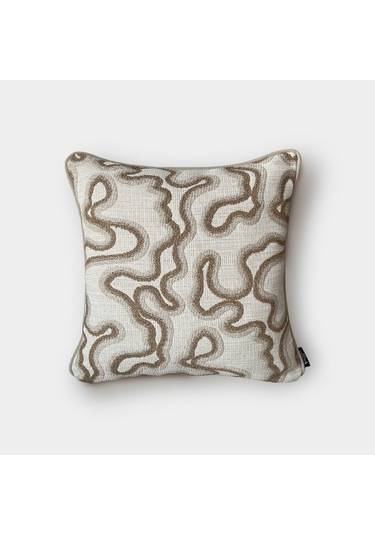 "curve" Dokulu Desenli Kırlent - 45x45 Vizon - Bej