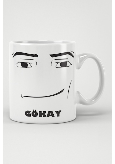Roblox Face Yüz Baskılı Kişiselleştirilebilir Kupa Bardak Beyaz
