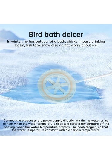 Xindoker Kışlık Kuş Ve Evcil Hayvan Su Tankı Isıtıcı - Otomatik Aç-kapa Termostat Kontrollü 70w Dış Mekan Buz Çözücü - Su Güvenli Beyaz Abd Standartı