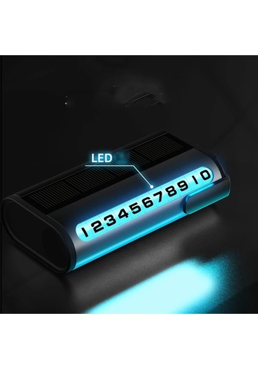 Boatshop1 Kırmızı Güneş Enerjili Şarj Gerektirmeyen Gece Lambası Döner Kadran Gizli Ekran Yüksek Kaliteli Park Numarası Kartı