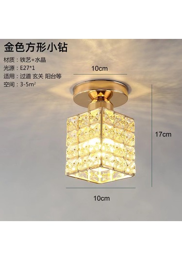 İskandinav Tarzı Plafonyer Modern Minimalist Sundurma Kristal Avize Altın