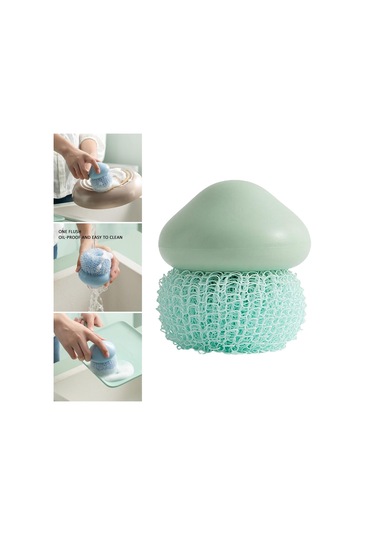 Magideal Suntek Mutfak Dayanıklı Bulaşık Temizleme Topu Yeşil - 7 x 7 x 8 CM Yeşil