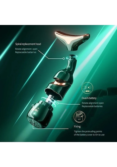 Wondernest Yüz Gençleştirme Microcurrent Masaj Cihazı, Lekeler Ve Kırışıklıklar İçin 3ın1 Foton Yeşil