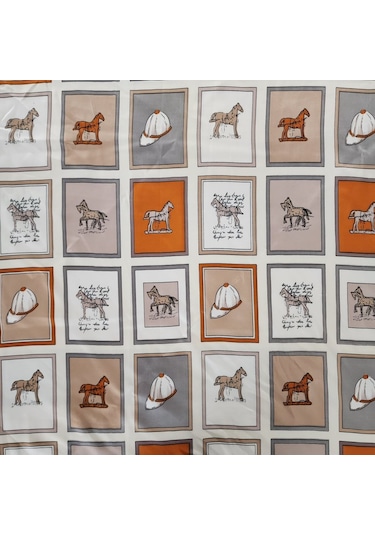 Hedea Atların Fısıltısı Saten Fular 70x70 Cm Çok Renkli