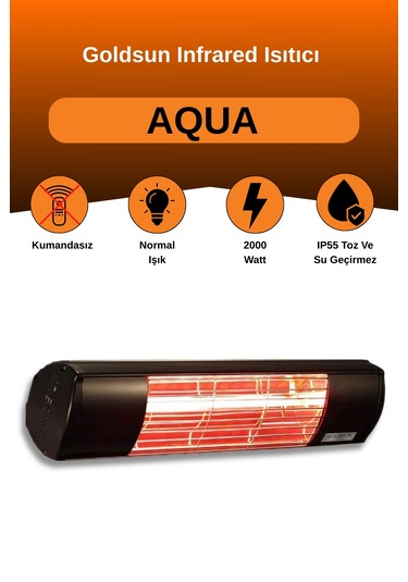 Aqua 2000 Watt Gsa20 Kumandasız Suya Dayanıklı Elektrikli Isıtıcı