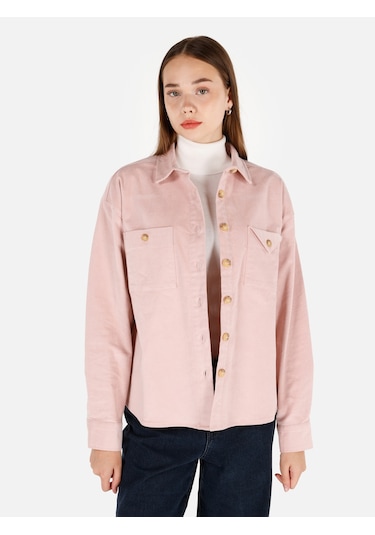Colins Pembe Kadın Gömlek U.kol Cl1071167 Q1.v1 Plı Pembe