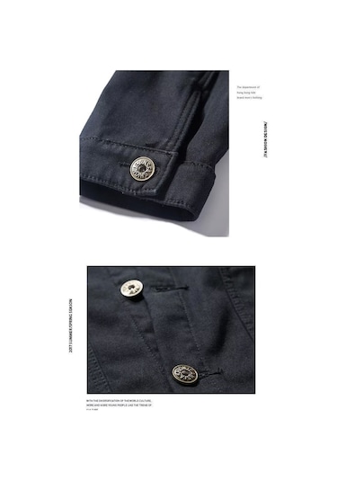 Sonbahar Kış Polar Astarlı Çok Cepli İş Giyim Bol Kesim Erkek Ceket Siyah