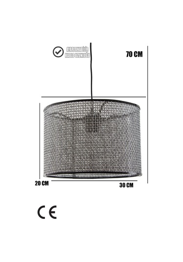 Wicker Siyah-beyaz Hasır Sarkıt Avize Siyah