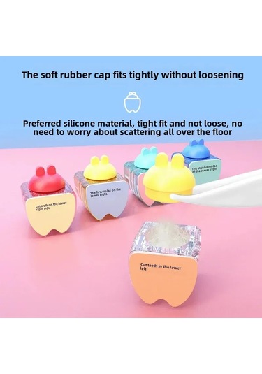 Moveevo Küçük Çocuk Diş Kutusu - Unutulmaz Anılar İçin Sağlam Saklama Kutusu, Bebek Dişlerini Koruyarak Dekoratif Bir Süs Eseri Tavşan Desenli - Mavi