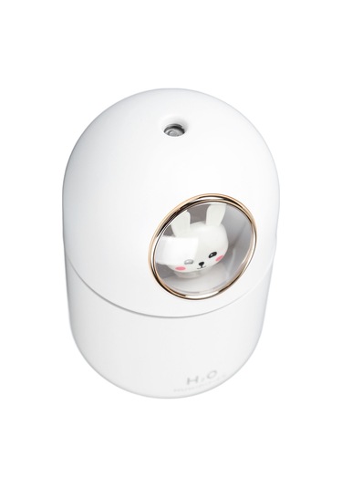 Kosona 300ml Usb Nemlendirici Aromaterapi Fönü - Sürekli/ardışık Mod, Otomatik Kapatma, Ultra Sessiz, Ev/ofis/araç İçin Beyaz Tavşan Desenli Işıklı