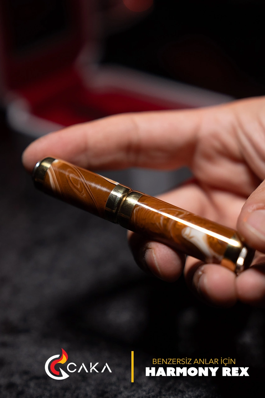 Caka Lighter Harmony Rex Kahve Benzinli Çakmak Kahverengi