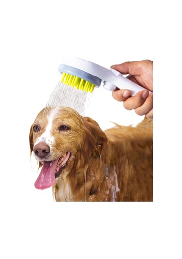 Yunboo Köpek Ve Kedi Duşu, Masajlı搓澡 Fonksiyonu, Gri Renkli, Abs+silikon Malzeme, 2m Hortum Ve Adaptörler İçeren Gri