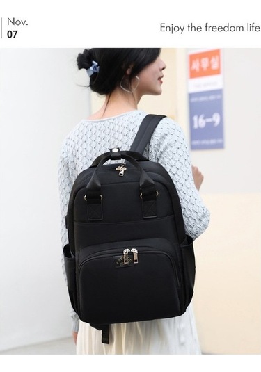 Didadodo Dinosaurs Home Güçlü Kapasiteli Bebek Bakım Çantası - Siyah Altın Altın