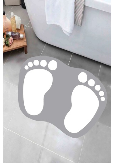 Eco Concept  Ayak İzi Kaymaz Taban Banyo Paspası  40 x 60 Gri