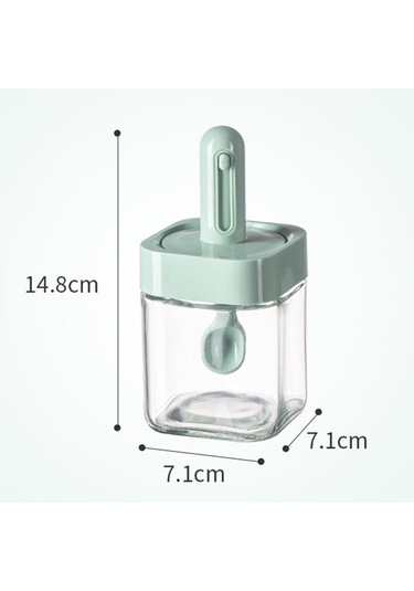 Suntek Baharat Kavanoz Mutfak Malzemeleri Mini Şeffaf Yeşil