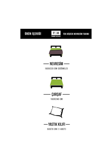 Tabu Home Classy Kareli Tek Kişilik Nevresim Takımı