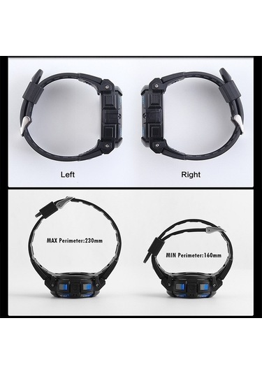 Novahub Skmeı 1258 Multifunction Outdoor Sports Night Light Waterproof Wrist Watch, Size: S Black Multi-color, Renkli Çok Renkli