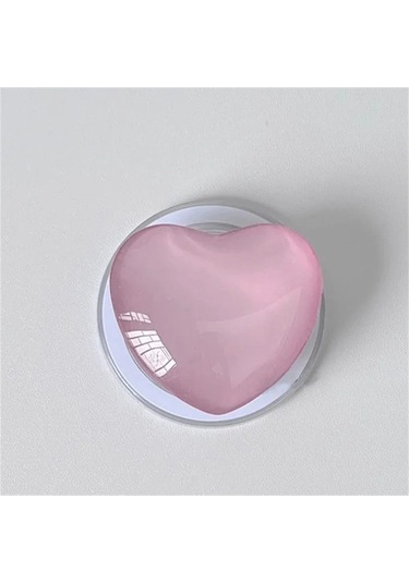 Goldenqian Kore Sevimli 3d Cam Aşk Kalp Magsafe Manyetik Telefon Griptok Kavrama Tok Standı İphone Kablosuz Şarj Tutucu Braketi Light Pink Light Pink