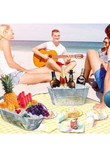 Pazly 2x 15l Metal Buz Kovası, Dayanıklı İçecek Soğutucu, Büyük Kapasiteli Bira İçecek Kovası Diğer