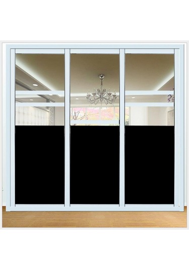 Siyah Opak Cam Filmi Gizlilik Statik Sarılmak Yapışkan Olmayan Film Vitray Vinil Film Güneş Engelleyici Pencere Etiket Dekorasyon Siyah